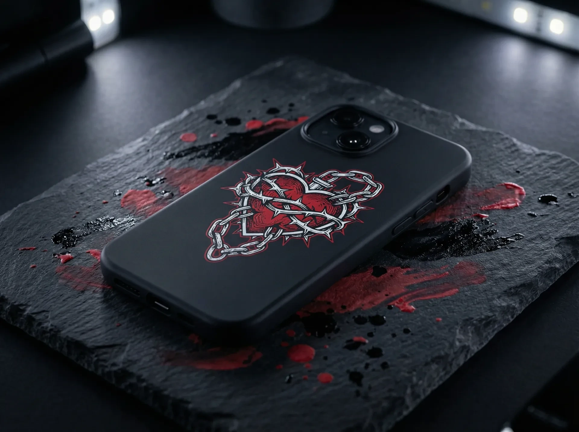 花臂夫夫 荆棘之心手机壳 - 朋克风格配件